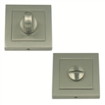 bathroom door thumb turn with release 55mm square rosette satin nickel finish manufactured in zinc alloy mu926